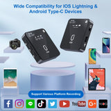 ClipCast Duo Dual Wireless Lavalier Microphone for Iphone Camera, Mini Mic Clip-On Lapel Microphone System for Youtube Vlog Live Streaming Video Recording
