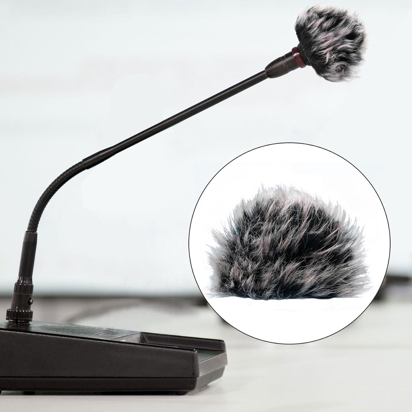 4 Pcs Mini Foam Microphone Windscreens & Furry Cover, High Density Mic Headset Cover, Lapel Microphone Windscreen for Lavalier Microphones Noise Reduction (2Pcs Foam + 2Pcs Furry)