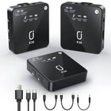 ClipCast Duo Dual Wireless Lavalier Microphone for Iphone Camera, Mini Mic Clip-On Lapel Microphone System for Youtube Vlog Live Streaming Video Recording