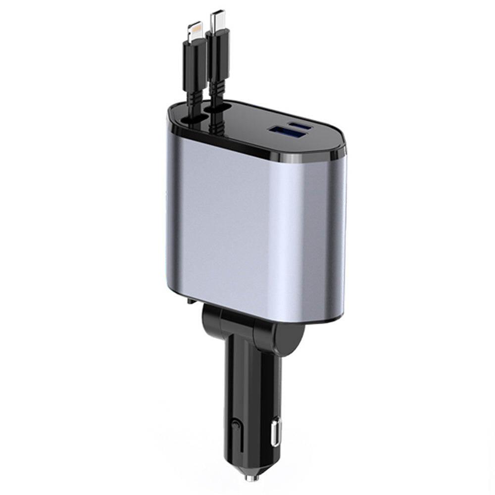 Cargador De Auto Retráctil 4 En 1, 120W