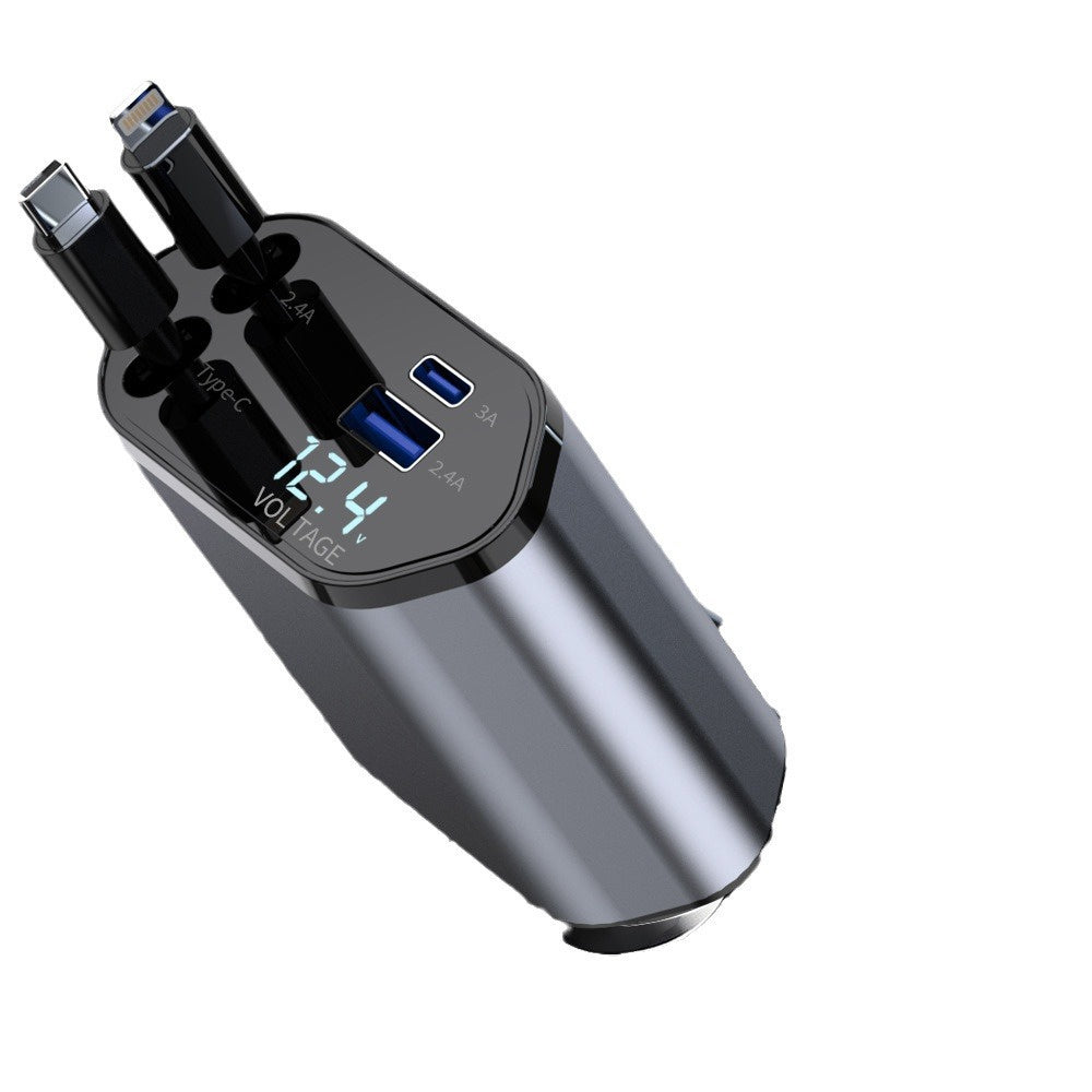 Cargador De Auto Retráctil 4 En 1, 120W