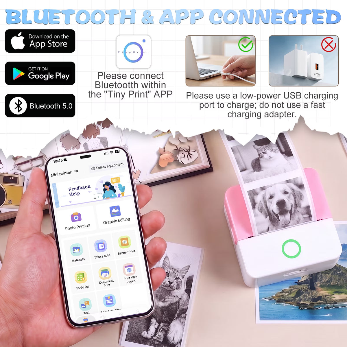 Mini Impresora Térmica Bluetooth Portátil