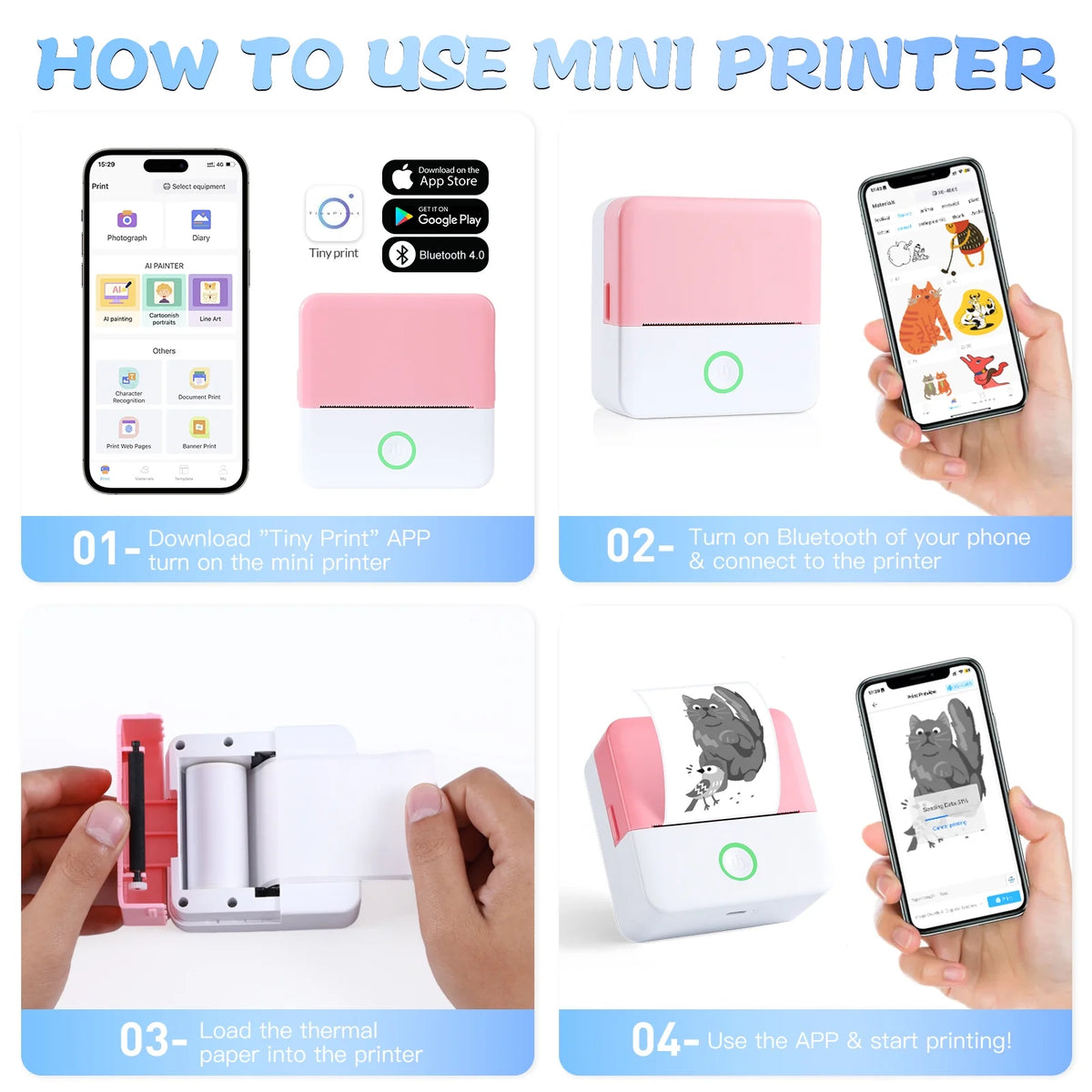 Mini Impresora Térmica Bluetooth Portátil